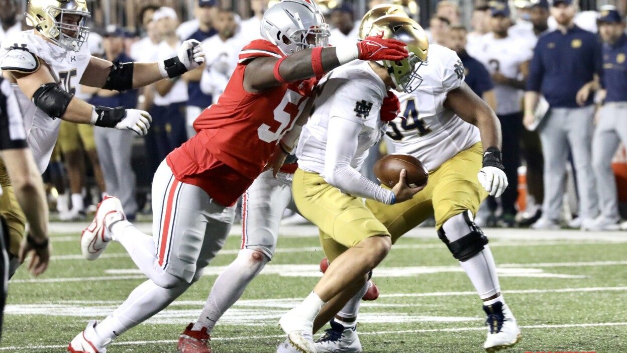 Ohio State defensive lineman Mike Hall against Notre Dame Fighting Irish