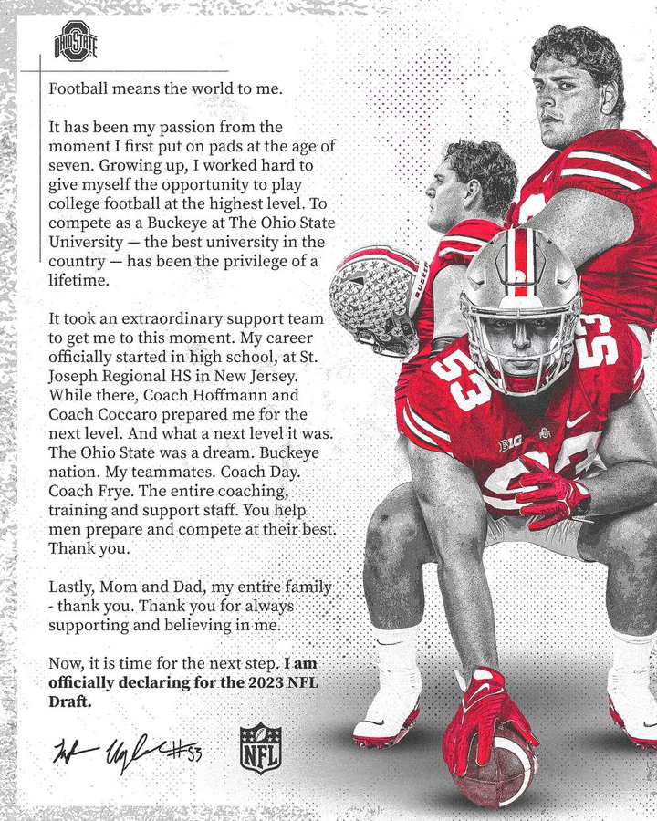 Ohio State Center Luke Wypler Announces Decision To Leave For NFL - Buckeye  Huddle