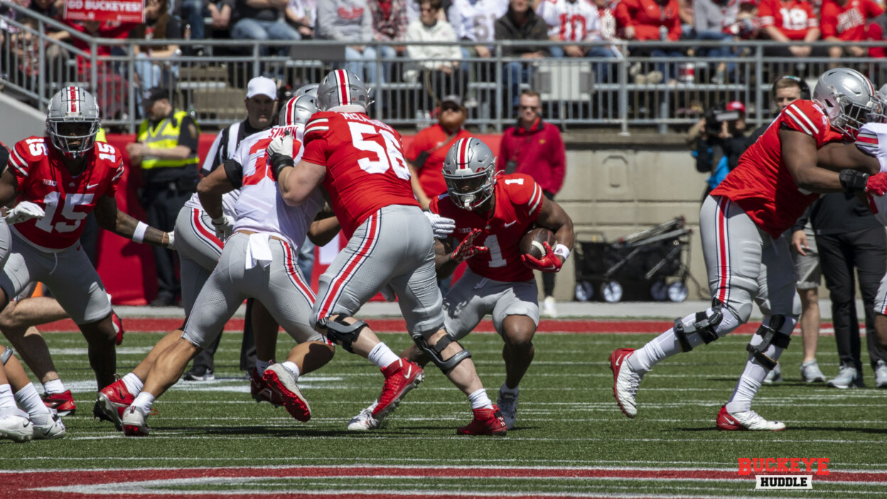 Buckeyes offensive line and Quinshon Judkins