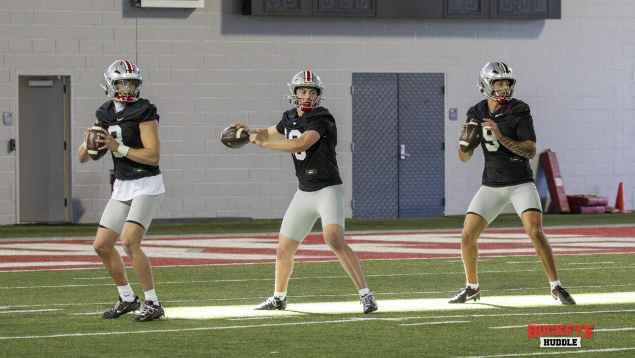 Lincoln Kienholz, Julian Sayin, Tavien St. Clair Ohio State Buckeyes Quarterback